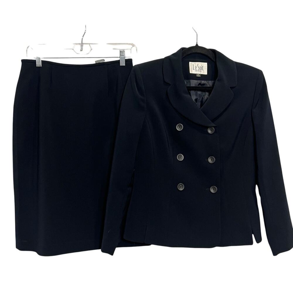 Le Suit Double Breasted 2 Piece Skirt Suit Blazer Jacket 6P